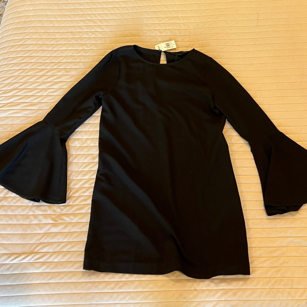 Kendall & Kylie Black Dress with Bell Sleeves - Size M - Brand New